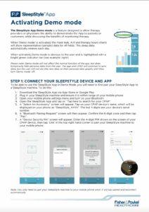 SleepStyle App - Activating Demo mode