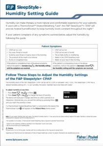 SleepStyle+ Humidity Setting Guide